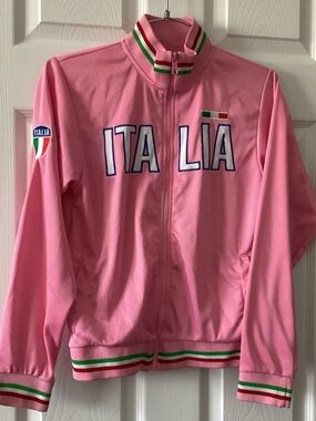 Italia Pink Track Jacket with Green-White-Red Trim